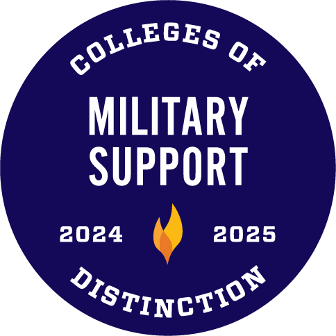 Colleges of Distinction 2024-2025 military support badge